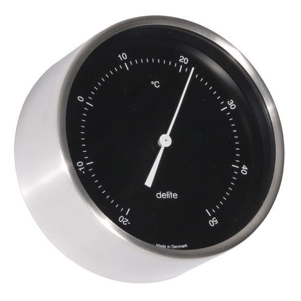 Clausen Thermometer Edelstahl gebürstet Skala schwarz