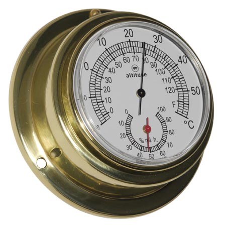 Altitude Thermometer Hygrometer 842TH messing Ø95mm