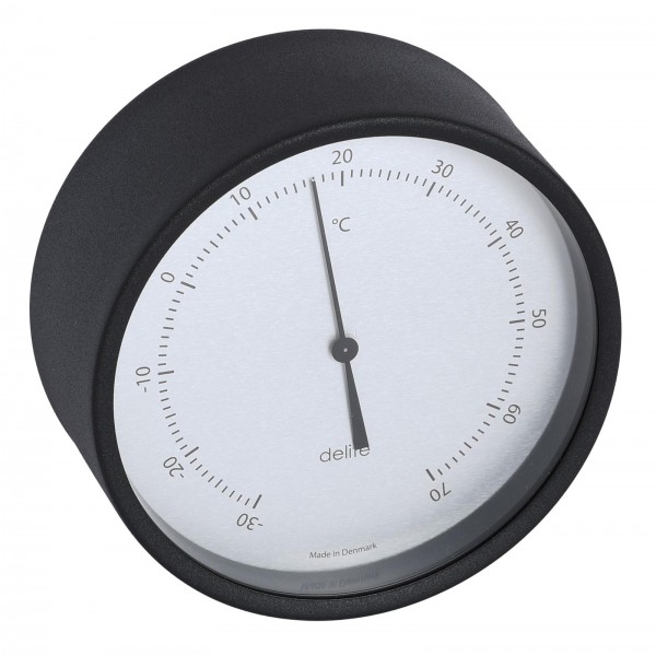Clausen Thermometer Edelstahl schwarz lackiert 100mm