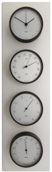 Clausen Wetterstation Edelstahl schwarz matt vertikal