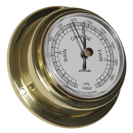 Schiffsbarometer im kleinen Messinggehäuse