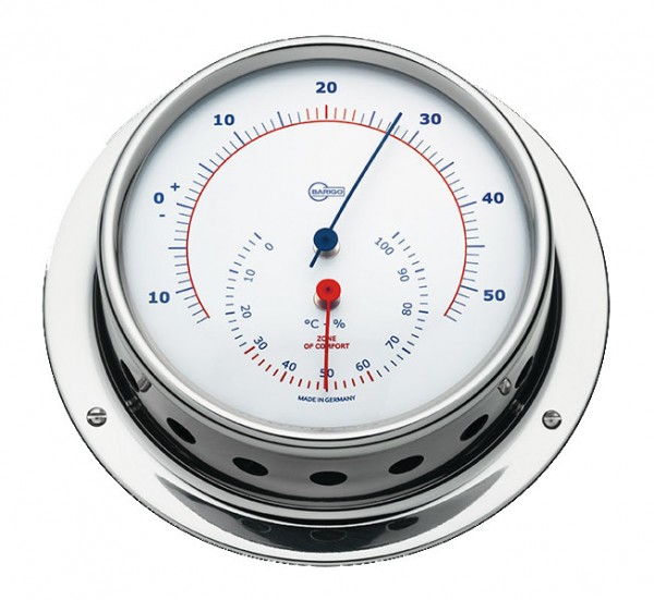 Thermometer und Hygrometer im Edelstahlgehäuse