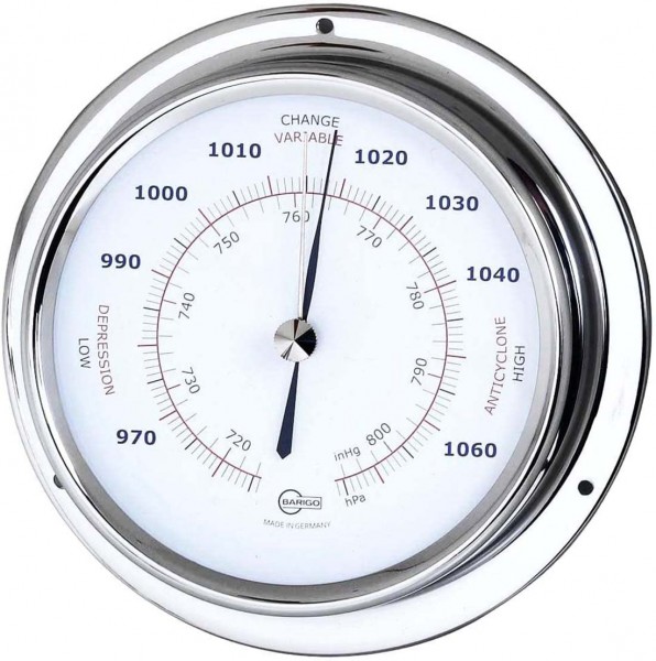 Barigo Barometer Regatta Edelstahl 120mm