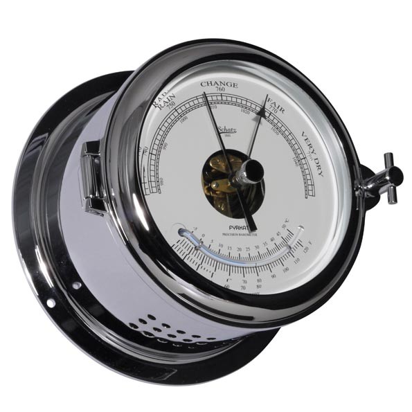 Barometer m massiven Chromgehäuse