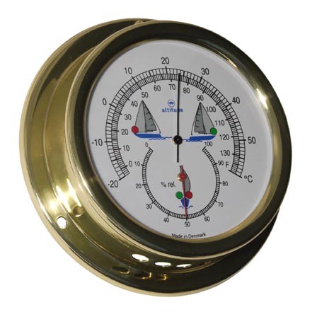 Altitude Thermometer / Hygrometer 858NLTH messing Ø127mm