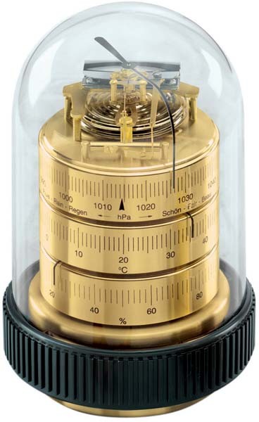 Barigo Wetterstation 3025 Messing mit Doppeldose