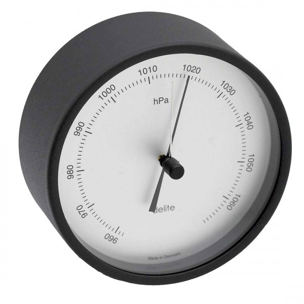 Clausen Barometer Edelstahl schwarz lackiert 100mm
