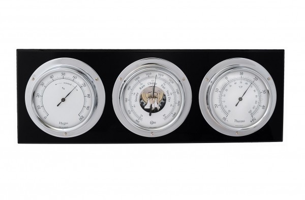 Barigo Kapitäns Wetterstation Baro Thermo Hygro Mahagoni schwarz 370mm