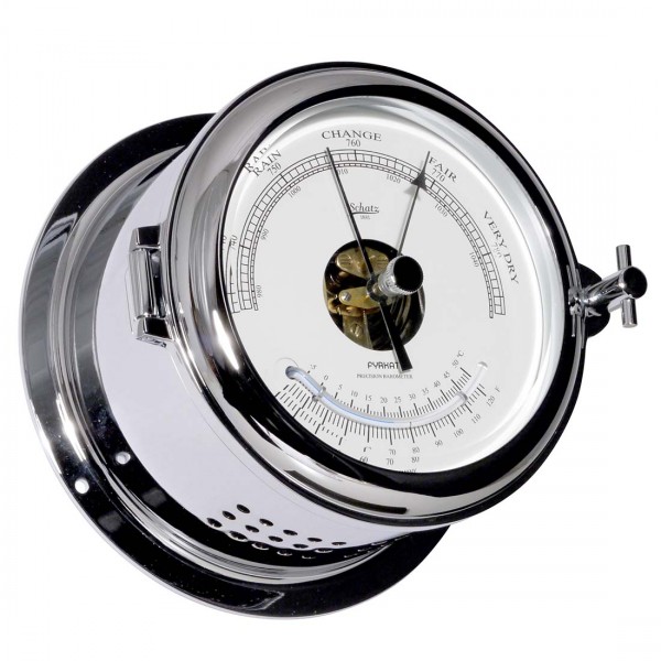 Delite 443bt Schatz Fyrkat Barometer Thermometer Chrom B x H: 141 mm x 80 mm