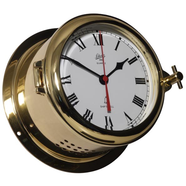 Glasenuhr Quarz im Gehäuse aus Messing