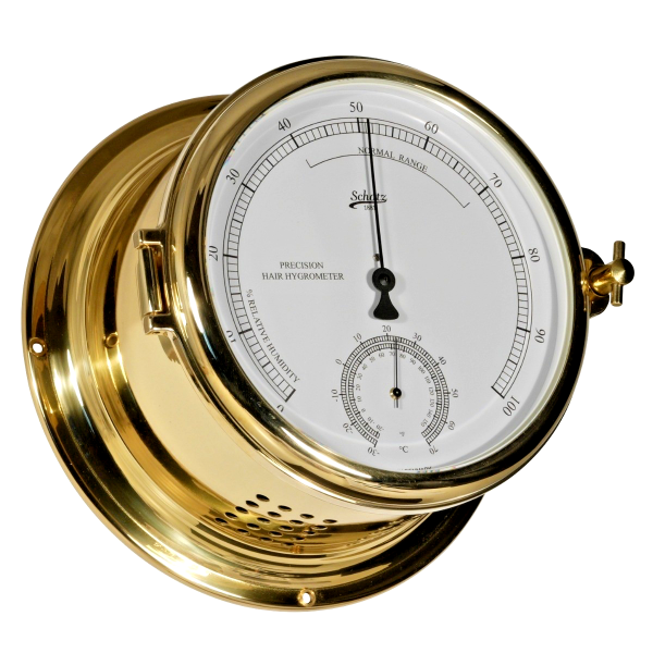 Schatz Haar-Hygrometer Thermometer Royal messing 180mm