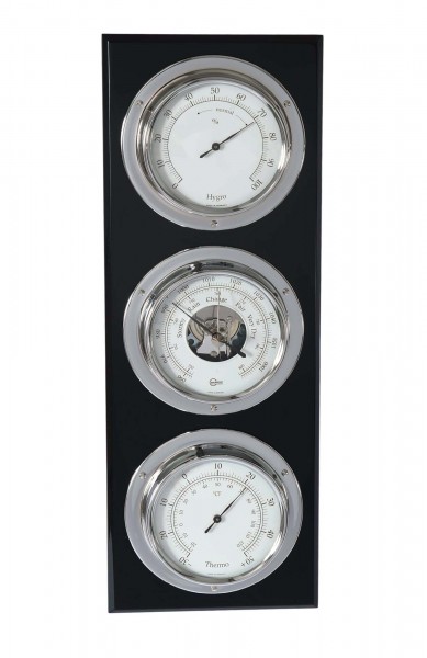 Barigo Kapitäns Wetterstation Baro Thermo Hygro Mahagoni schwarz hoch 370mm x 130mm