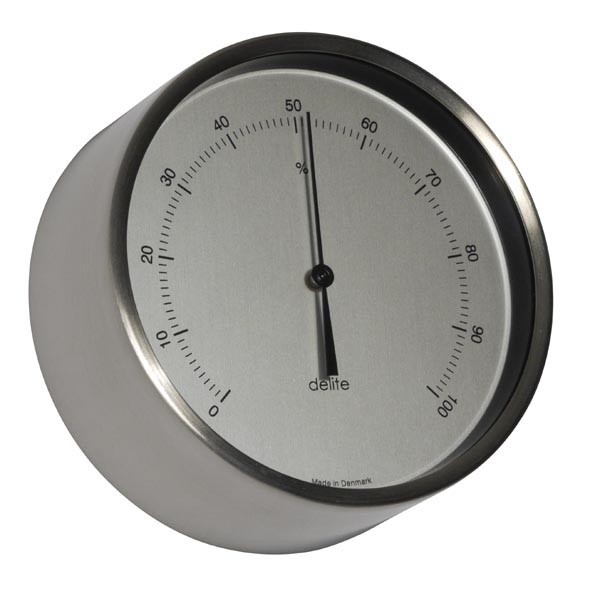 Clausen Hygrometer gebürsteter Edelstahl