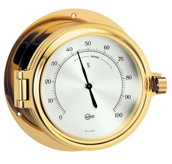 Schiffshygrometer analog im Bullauge aus Messing