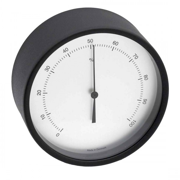 Clausen Hygrometer Edelstahl schwarz lackiert 100mm